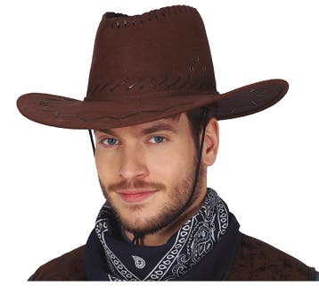 Bruine Cowboy Hoed Leer, Verzenden, Nieuw