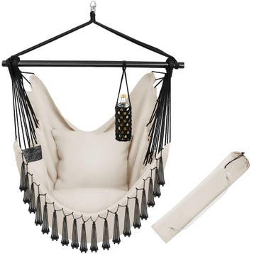 tectake Hangstoel Malika, boho-stijl, draagkracht 150kg - be, Tuin en Terras, Verzenden, Nieuw