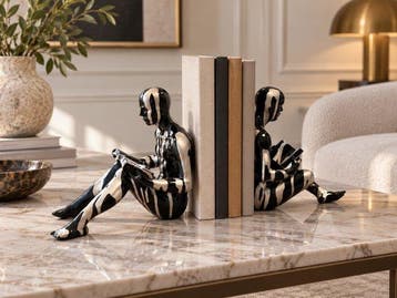 Boekensteunen - Set van 2 sculpturale boekensteunen –