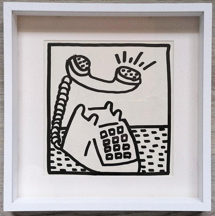 Keith Haring (1958-1990) - Telephone 82, Antiek en Kunst, Kunst | Designobjecten