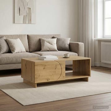 vidaXL Salontafel Artisan eiken 95 x 50,5 x 35 cm Bewerkt, Huis en Inrichting, Tafels | Salontafels, Verzenden, Nieuw