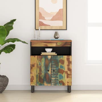 vidaXL Dressoir met 2 deuren 60x33x75 cm massief gerecycled, Verzenden, Nieuw