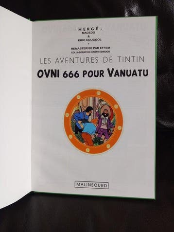 Tintin Hergé Moulinsart Pastiche Ovni 666 pour Vanuatu