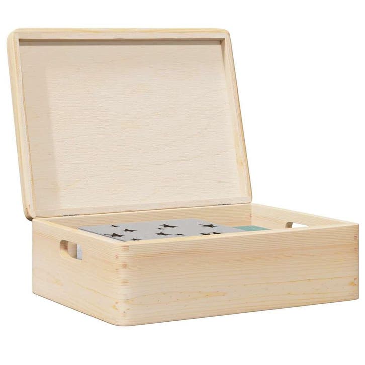vidaXL Houten kist met deksel&handvatten 40x30x13cm massief, Doe-het-zelf en Bouw, Kratten en Dozen, Nieuw, Verzenden
