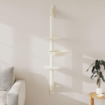 vidaXL Kattenmeubel wandgemonteerd met krabpaal 142,5 cm, Dieren en Toebehoren, Verzenden, Nieuw
