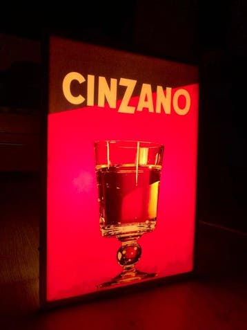 Rare Vintage Original 60s CINZANO Bar Advertising Light Sign