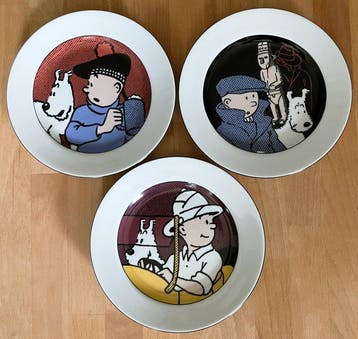 Tintin - 3 Assiette en porcelaine - Axis Paris - 1990, Nieuw