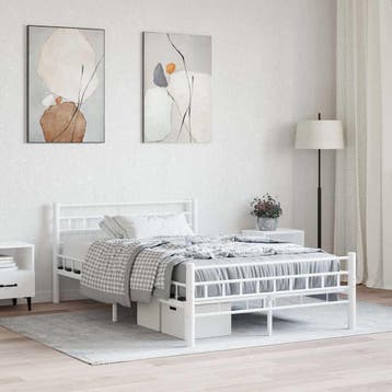 vidaXL Bedframe metaal wit 140x200 cm, Verzenden