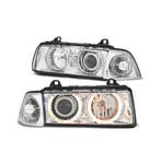 PHARES BMW E36 90-99 ANGEL EYES HALOGÈNE FOND CHROMÉ, Verzenden