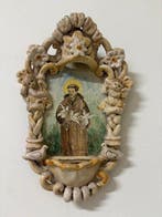Wijwatervat - 20e eeuw - Sint Franciscus van Assisi - 30 cm, Antiek en Kunst