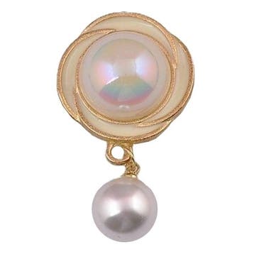 Fako Bijoux - Magnetische Mini Broche - Parel Bloem Met, Verzenden