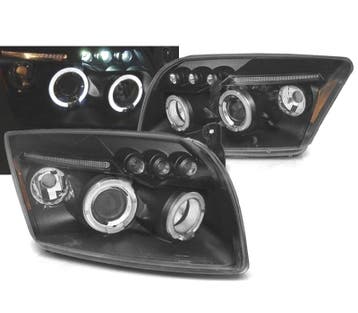 PHARES POUR DODGE CALIBER 06-12 ANGEL EYES LED NOIR, Autos : Pièces & Accessoires, Verzenden