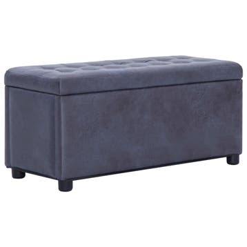 vidaXL Opberghocker 87,5 cm kunstsuède grijs, Verzenden, Nieuw