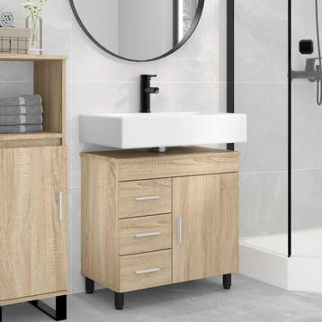 vidaXL Badkamer vaniteitsunit Sonoma Eiken 60 x 35 x 60 cm, Verzenden, Nieuw