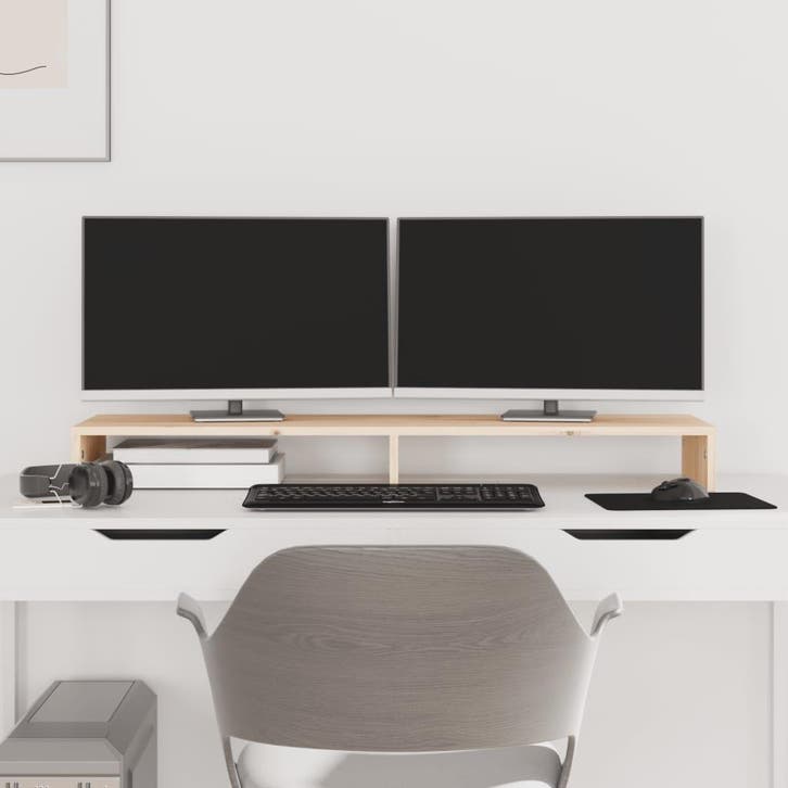 vidaXL Monitorstandaard 100x27x10 cm massief grenenhout, Informatique & Logiciels, Ordinateurs & Logiciels Autre, Envoi