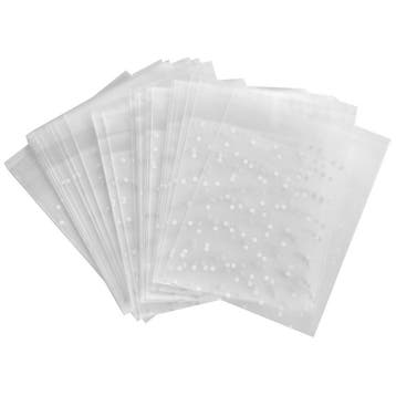 Cellofaan Zakjes met Plakstrip - 10x10 cm - Wit - Stipjes -, Verzenden