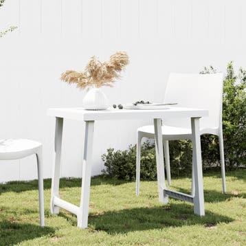 vidaXL Campingtafel hout-look 79x56x64 cm PP wit, Verzenden, Nieuw