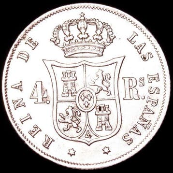 Spanje. Isabel II. 4 Reales Acuñado en la ceca de Madrid