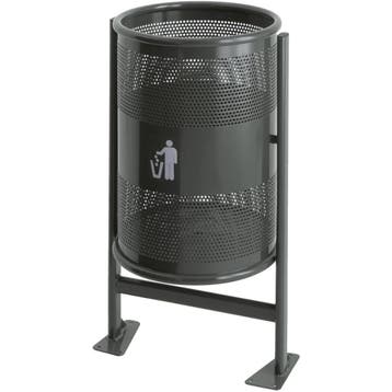 Afvalbak | Metaal | Donkergrijs | 60L | Open |, Verzenden, Nieuw in verpakking