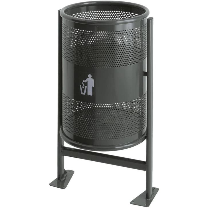 Afvalbak | Metaal | Donkergrijs | 60L | Open |, Articles professionnels, Horeca | Équipement de cuisine, Envoi