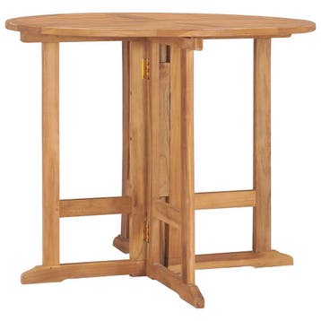 vidaXL Tuintafel inklapbaar Ø 90x75 cm massief teakhout, Jardin & Terrasse, Tables de jardin, Verzenden