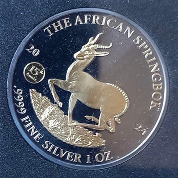 Gabon. 1000 Francs CFA 2024, Springbock Golden Enigma