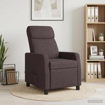 vidaXL Massage Relaxstoel Donkerbruin Stof, Verzenden