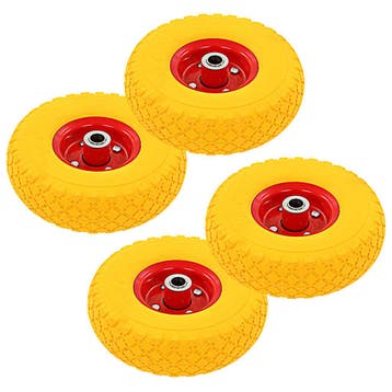 vidaXL Steekwagenwielen 4 st 3,00-4 (245x82) massief PU, Verzenden