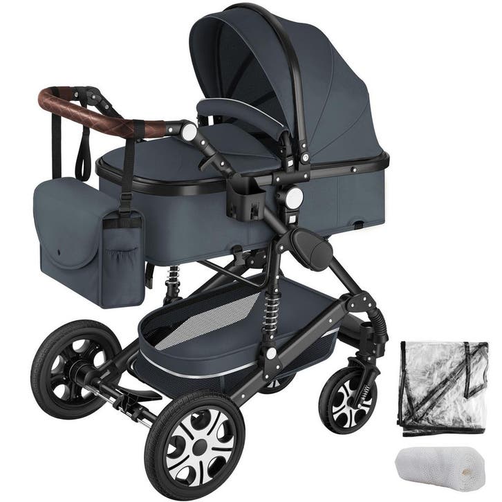 tectake Combi-kinderwagen Mats, opvouwbaar, 5-puntsgordel -, Enfants & Bébés, Poussettes & Combinaisons, Envoi