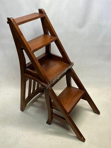 Marches - échelle de bibliothèque / chaise - Bois - échelle
