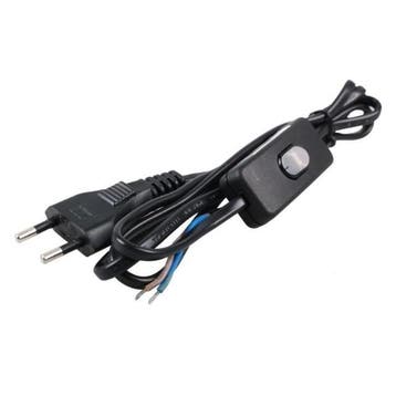 Voedingskabel 2-aderig met schakelaar C7 1,5 m 220V, Verzenden