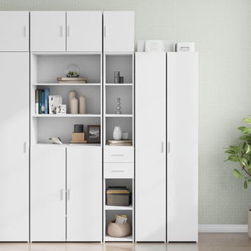 vidaXL Opbergkast smal 30x42,5x225 cm bewerkt hout wit, Verzenden, Nieuw