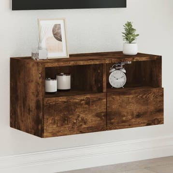 vidaXL Tv-wandmeubel 60x30x30 cm bewerkt hout gerookt, Verzenden