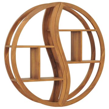 vidaXL Wandschap yin yang 100x20x100 cm massief teakhout, Huis en Inrichting, Verzenden, Nieuw