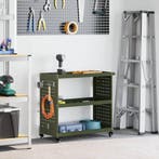 vidaXL Gereedschapswagen Olijf Groen 75 x 35 x 73 cm, Doe-het-zelf en Bouw, Verzenden, Nieuw