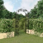 vidaXL Tuinboog 116x45x240 cm staal zwart, Verzenden