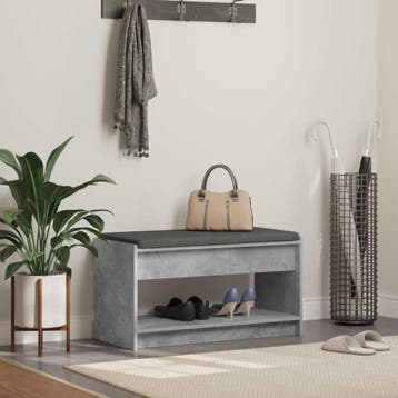 vidaXL Hallenbank Beton Grijs 83 x 38 x 45 cm Geengineerd, Verzenden, Nieuw