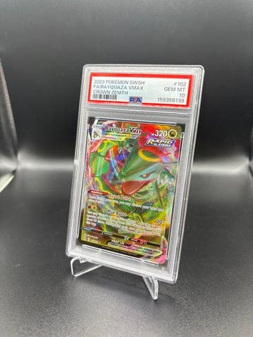 Pokémon - 1 Graded card - Rayquaza VMAX #102 Full art - PSA, Nieuw