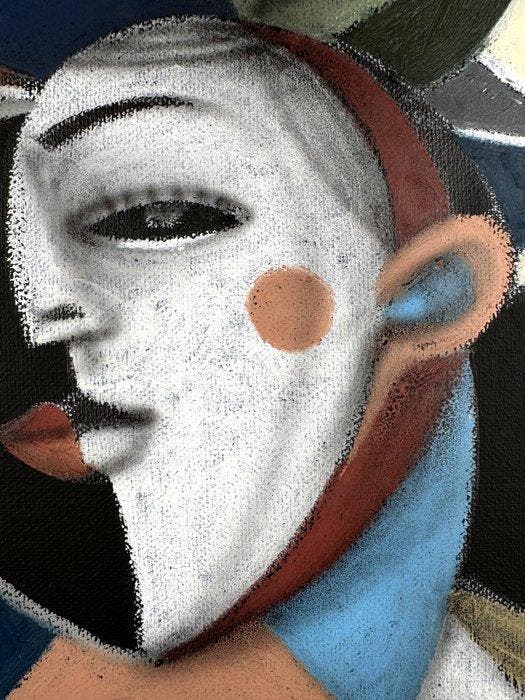Jone Hopper - Portrait au chapeau à fleurs, Antiquités & Art, Art | Peinture | Moderne