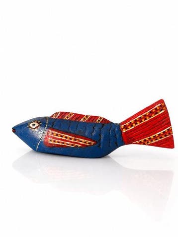 sculptuur, Large 45cm Bozo Fish Sculpture – Hand-Carved and