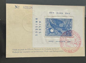 België 1913/1946 - Herdenking van de vlucht van Crombez met