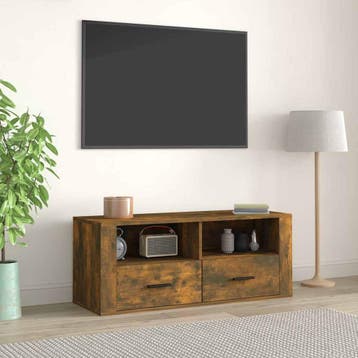 vidaXL Tv-meubel 100x35x40 cm bewerkt hout gerookt, Verzenden, Nieuw