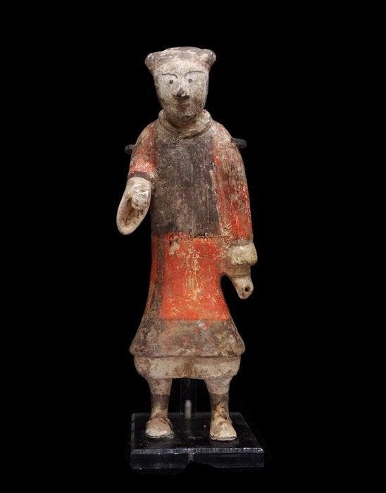 Oud-Chinees Antiek Chinees - Groot polychroom wachtersbeeld, Collections, Minéraux & Fossiles
