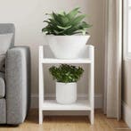 vidaXL Plantenstand met plank Wit 30 x 30 x 40 cm, Verzenden
