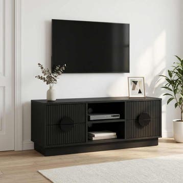 vidaXL Tv-meubel VENRAY 101 x 36,5 x 40 cm Zwart, Huis en Inrichting, Verzenden, Nieuw