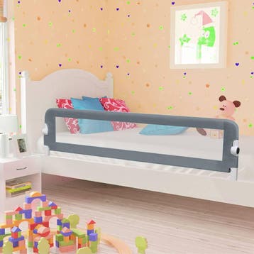 vidaXL Bedhekje peuter 180x42 cm polyester grijs, Verzenden