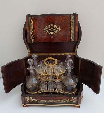 Cave à Liqueur époque - Marqueterie - Drankkast -