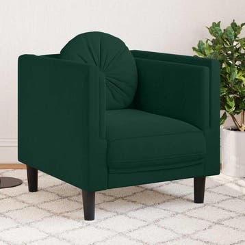 vidaXL Fauteuil met kussen fluweel donkergroen, Huis en Inrichting, Verzenden, Nieuw