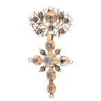 Hanger - 18 karaat Roségoud - Diamant - Barok kruis ca. 1700