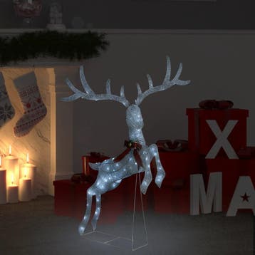 vidaXL Kerstversiering vliegend rendier koudwit 120 LEDs, Diversen, Verzenden, Nieuw